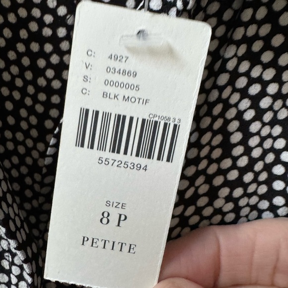 ANTHROPOLOGIE LOVELAND WIDE LEG FLOWY BLACK/WHITE JUMPSUIT - Picture 7 of 8